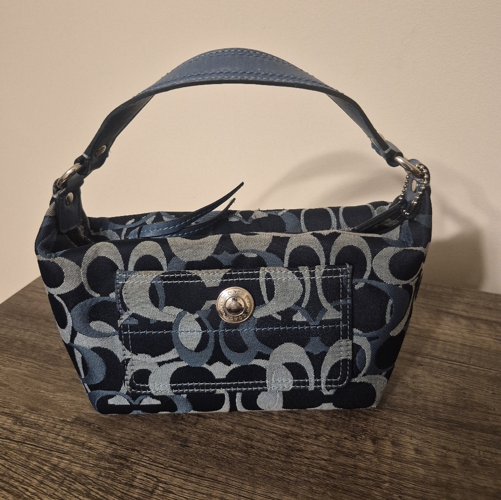 Coach Blue Signature Jacquard Mini Bag